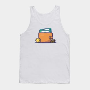 Wallet With Money Cartoon Vector Icon Illustration (2) Tank Top